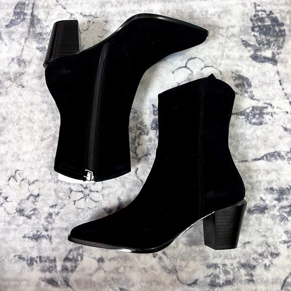 Paolo Wynn Western Suede Ankle Boots Booties Sz6.5M - Picture 2 of 9